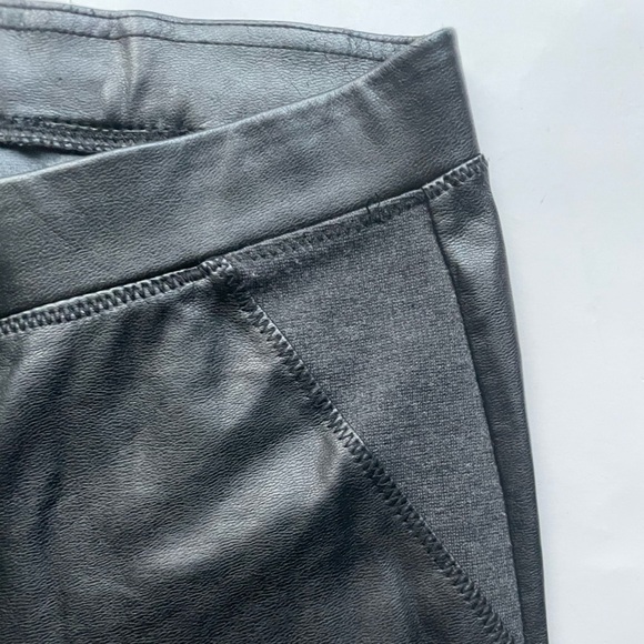 Aritzia Wilfred faux leather leggings with dark grey cotton sides panel - Picture 2 of 7